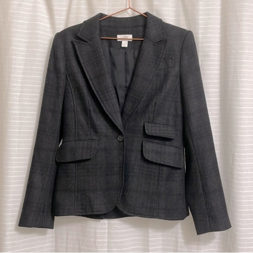 LOFT Plaid Jacket - Gray